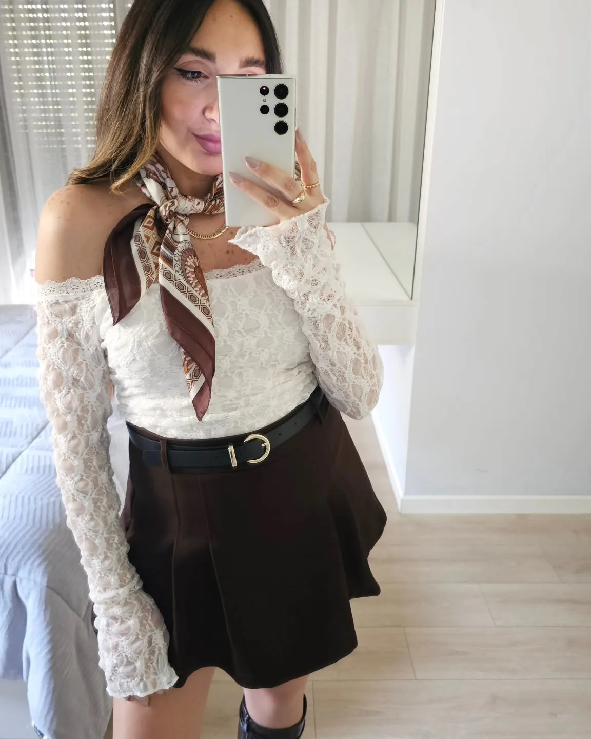 Long Sleeve Offshoulder Lace Top view 8