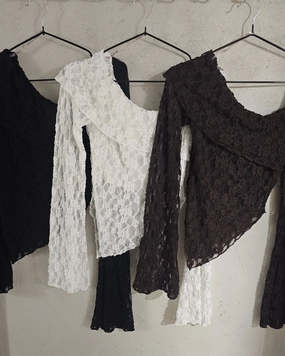 Offshoulder Long Sleeve Lace Top view 1