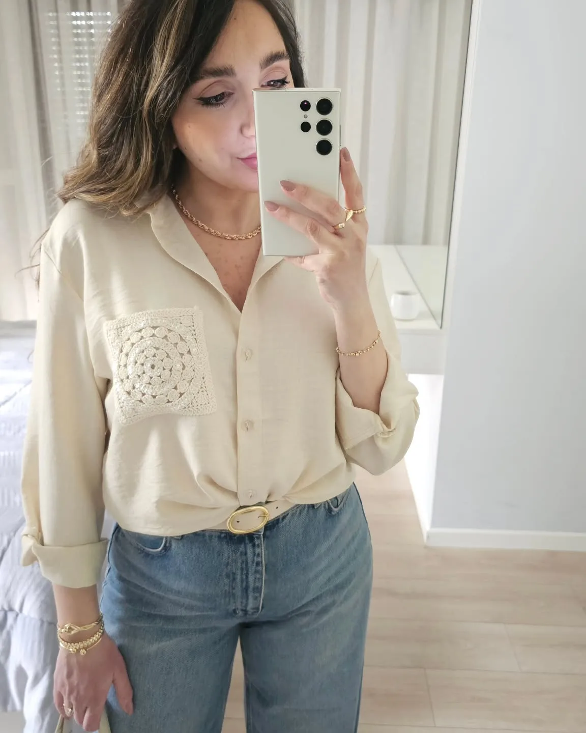 Wide Legs Blue Jeans (High Waisted) view 3