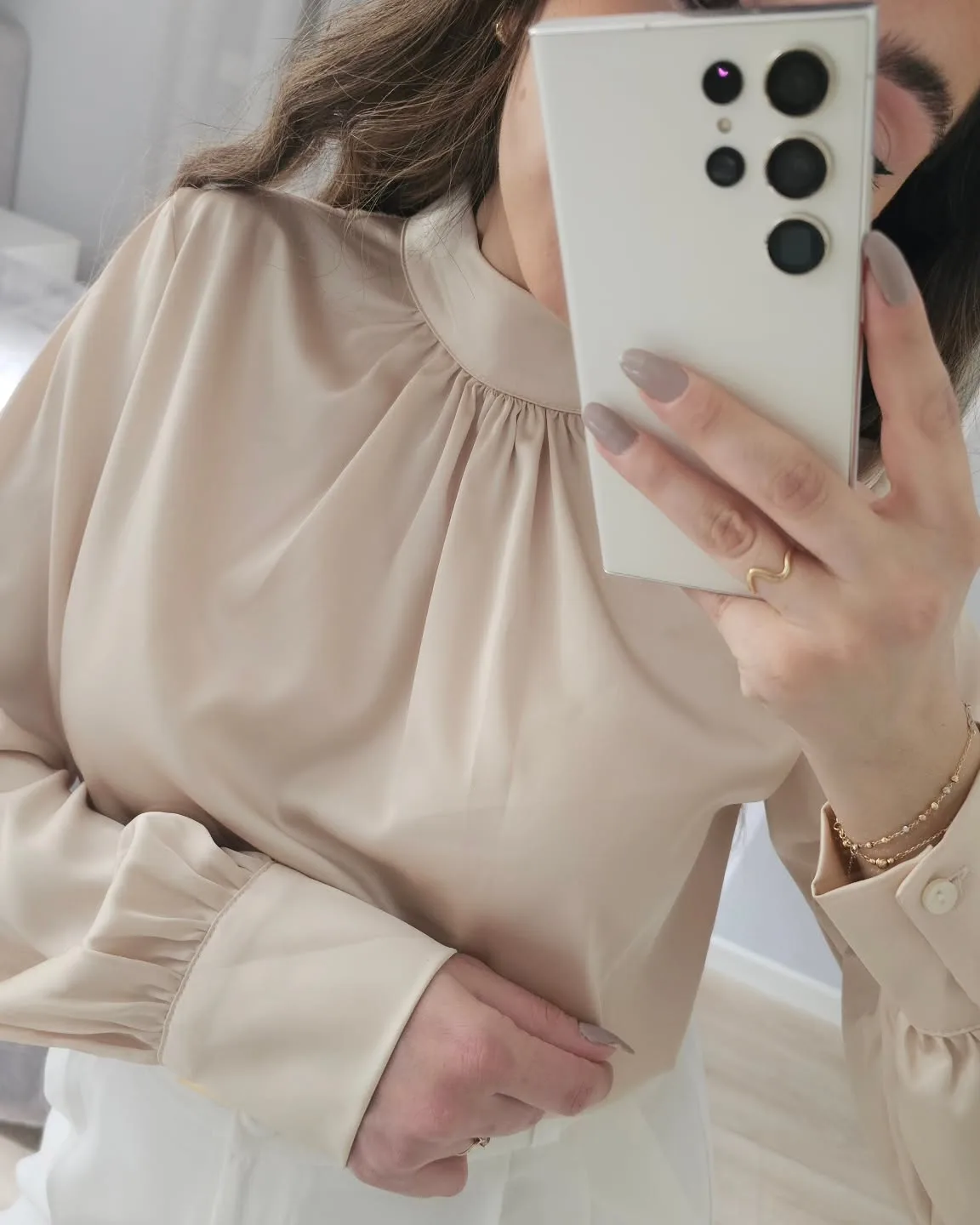 High Neck Classy Satin Top view 3