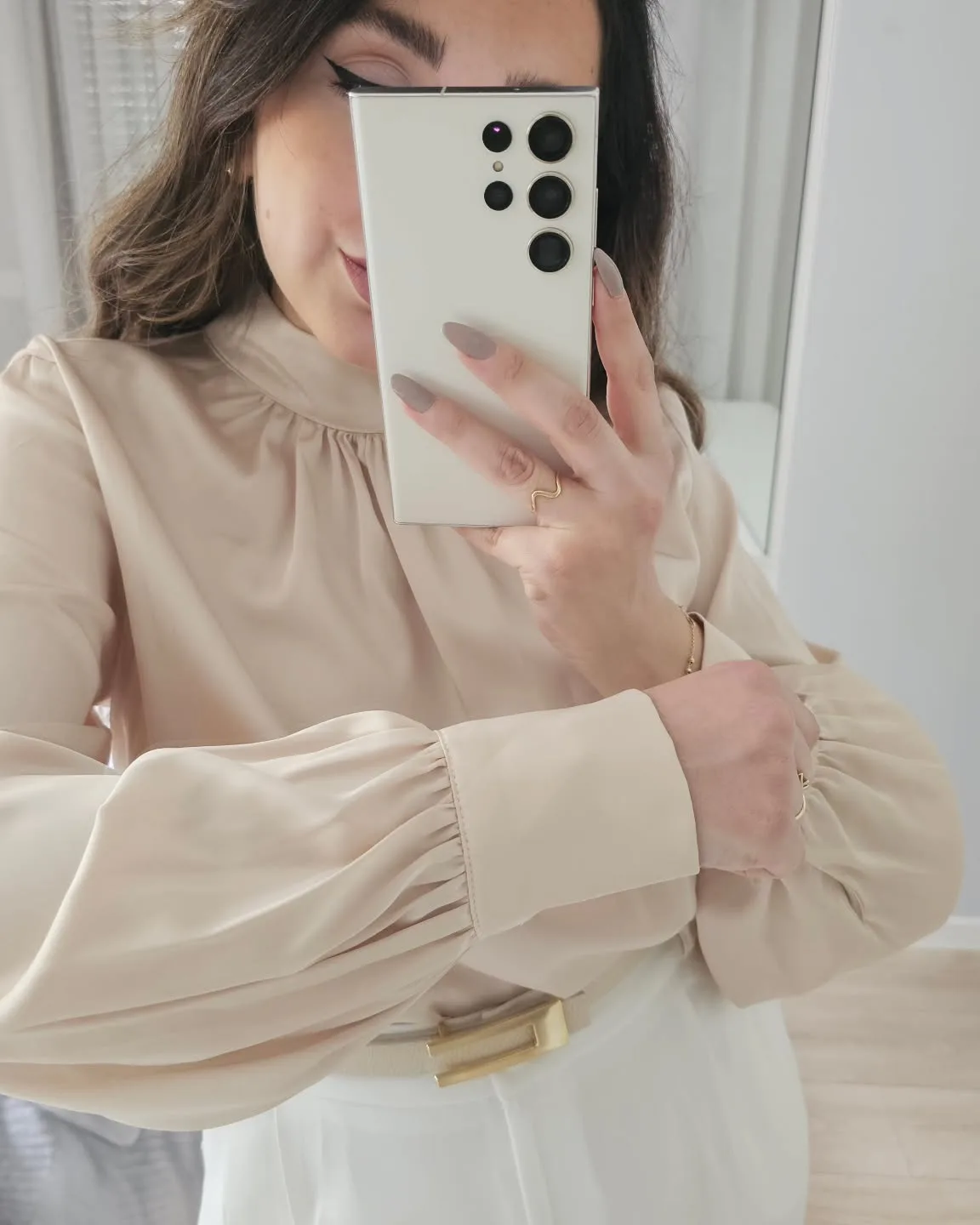High Neck Classy Satin Top view 4