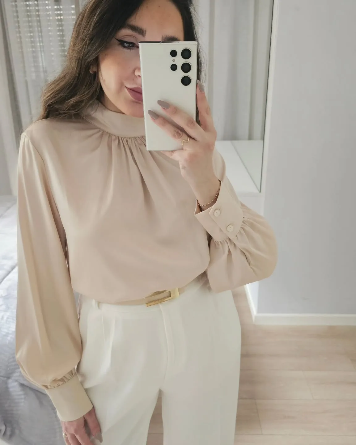 High Neck Classy Satin Top view 10