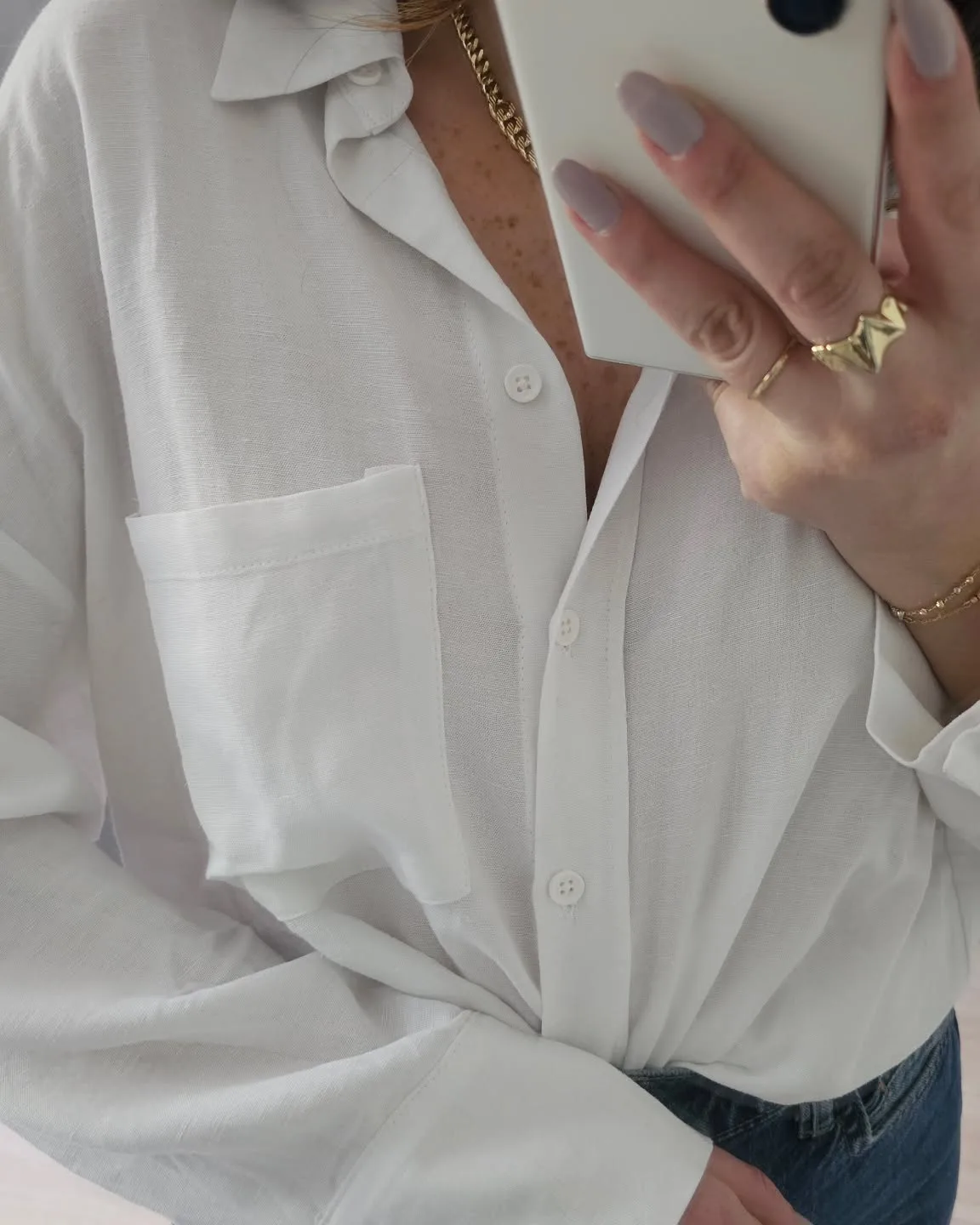 Linen White Shirt view 3