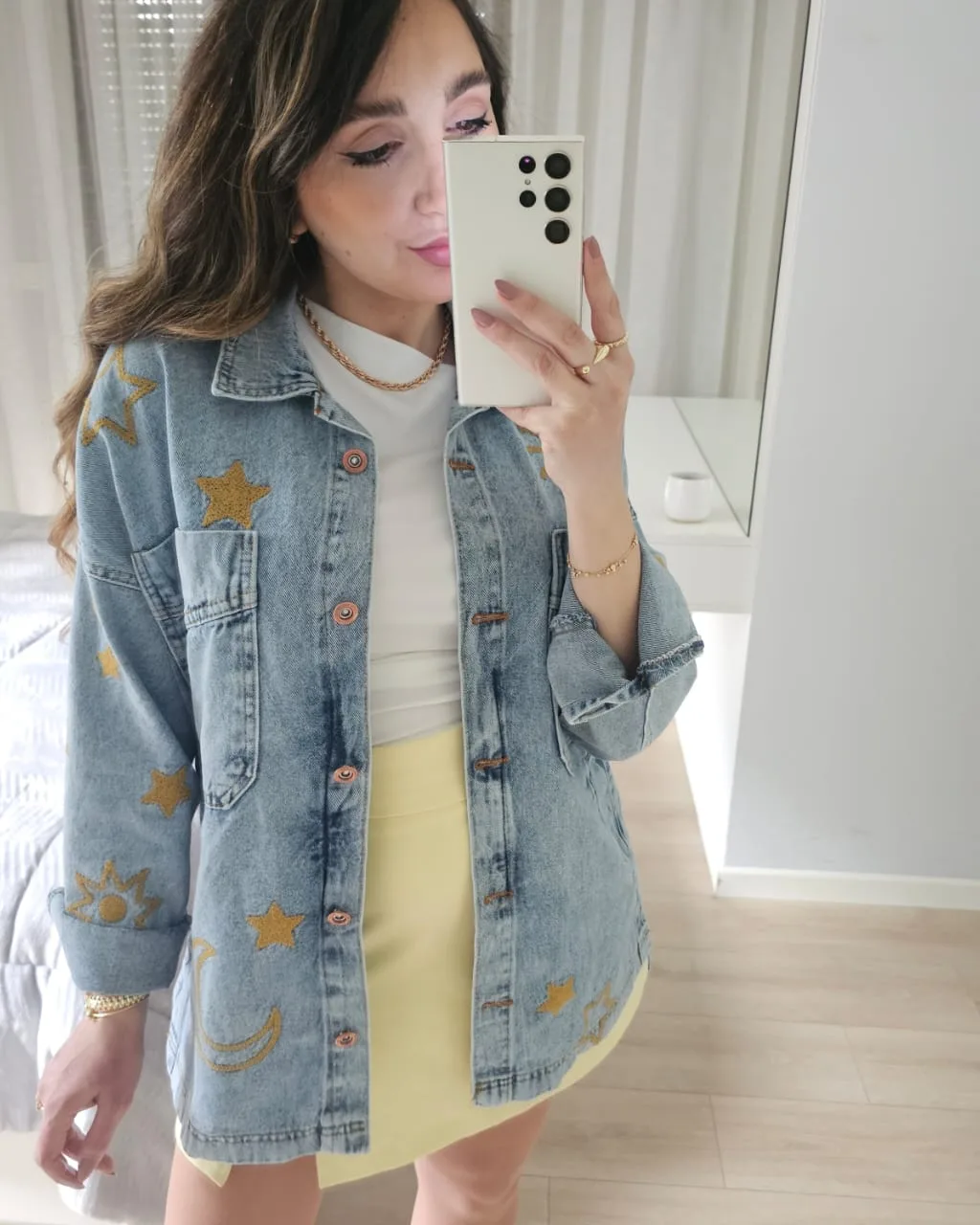Long Starred Jeans Jacket view 2