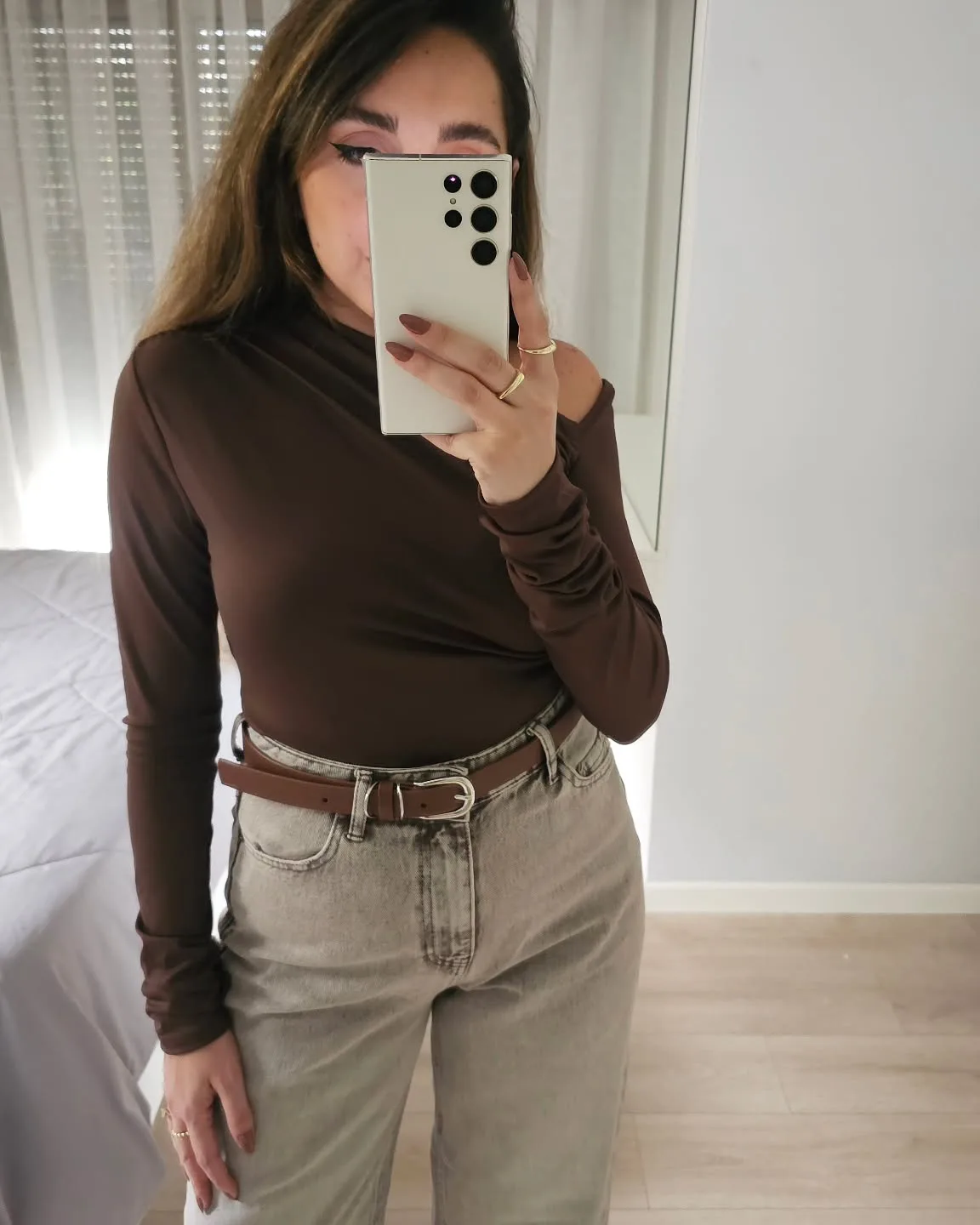 Wide Legs Ice Brown Jeans view 3
