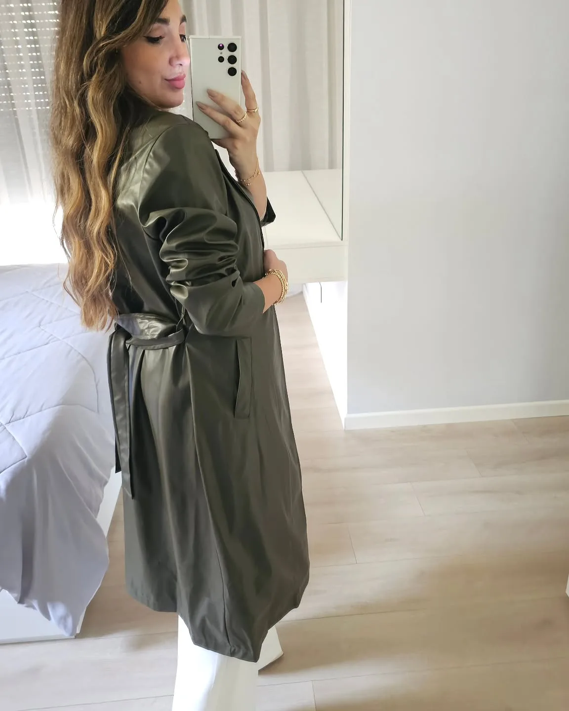 Long Leather Trenchcoat view 5