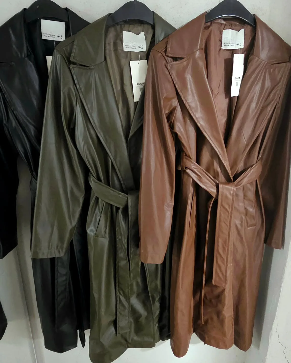 Long Leather Trenchcoat view 3