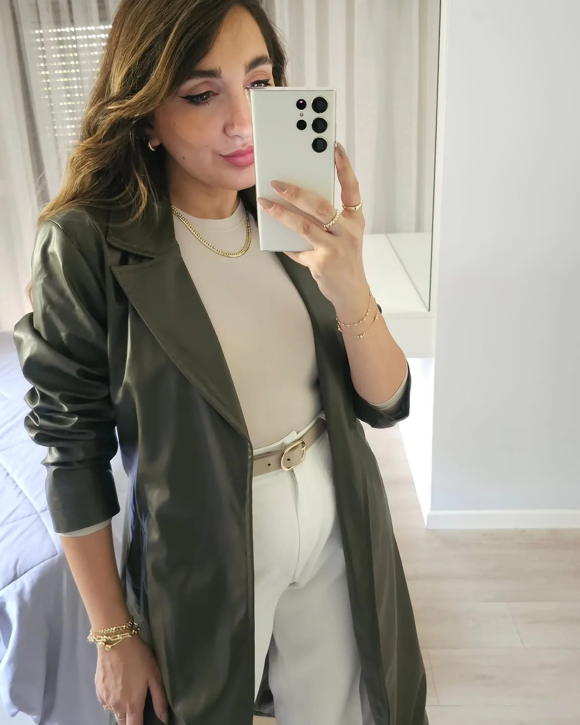 Long Leather Trenchcoat view 7