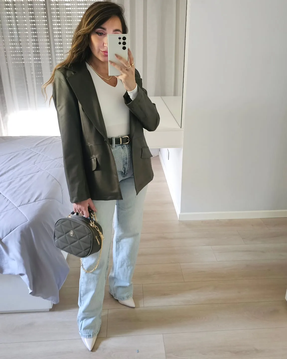 Straight Cut Ice Blue Jeans view 1