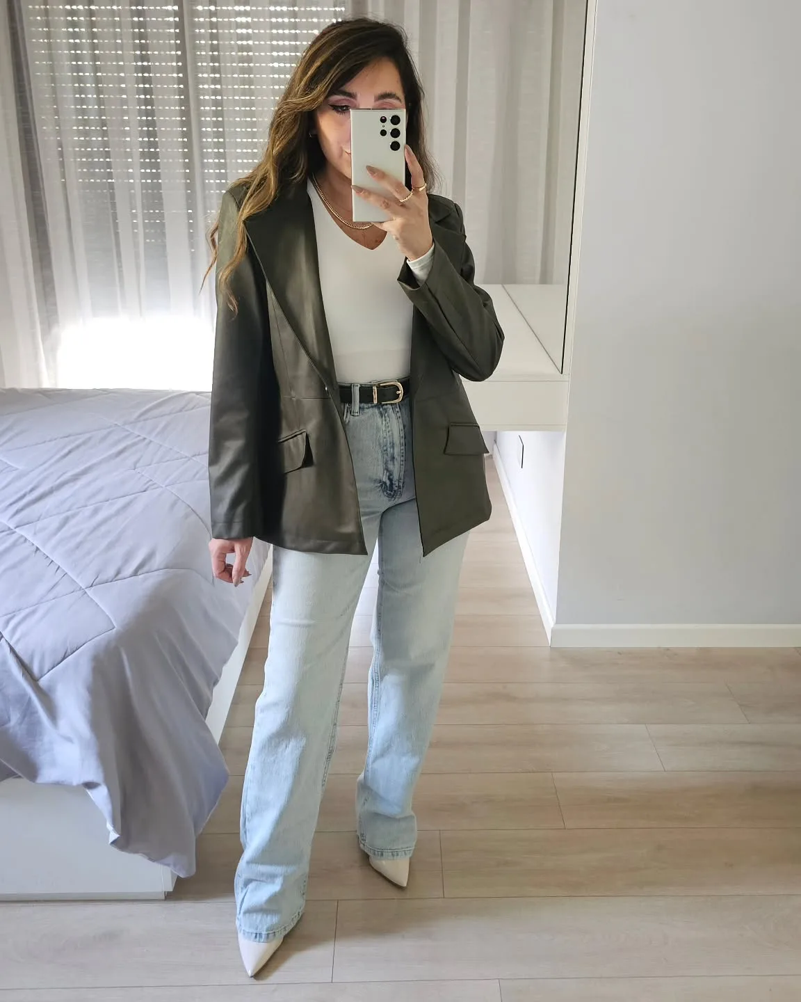Straight Cut Ice Blue Jeans view 2