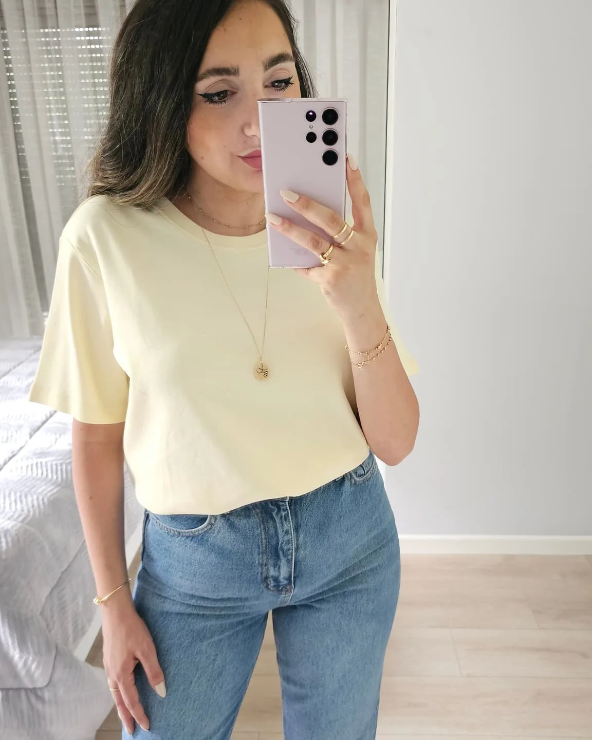 Blue Slim Wide Legs Jeans view 3