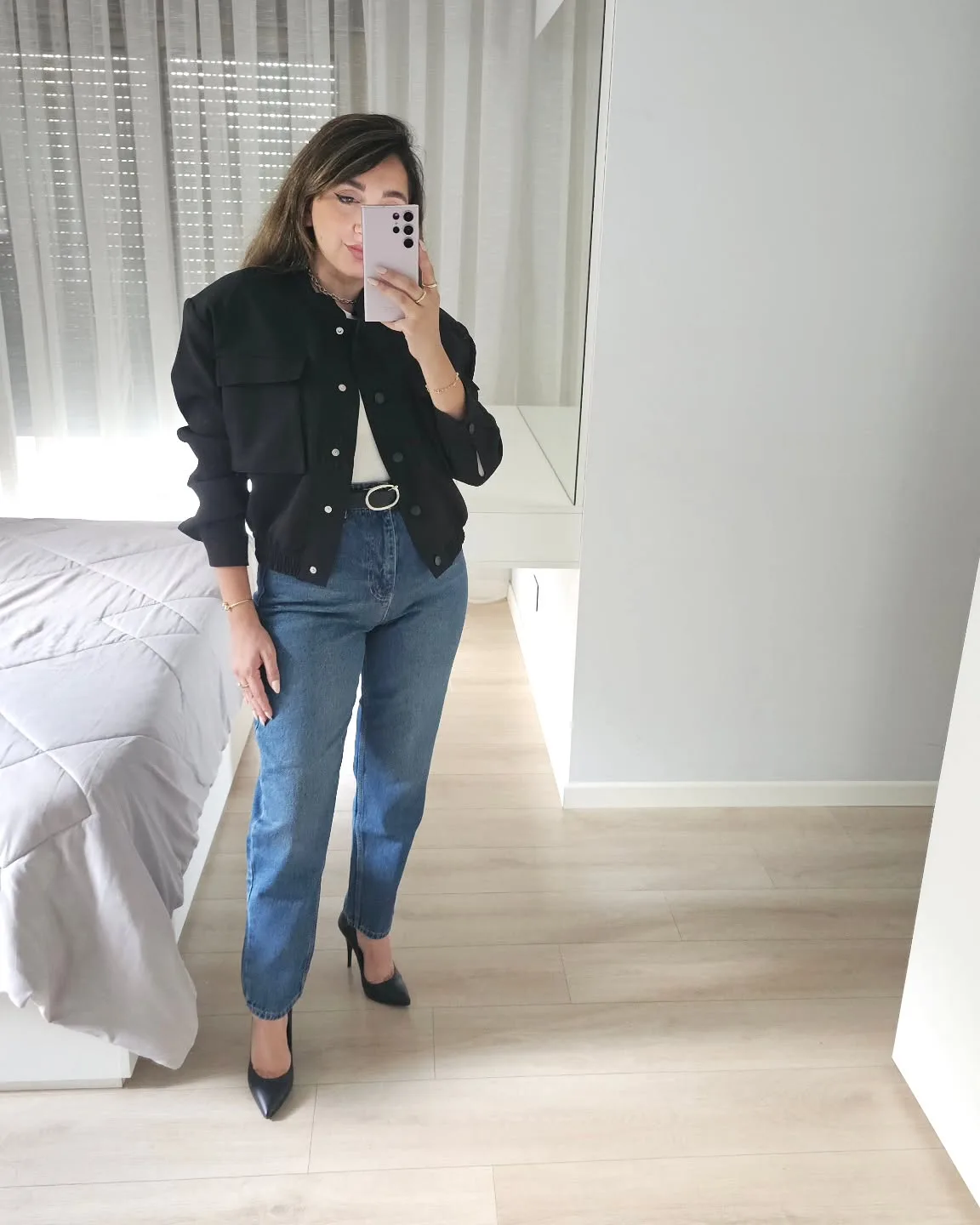Dark Blue Mom Cut Jeans view 1