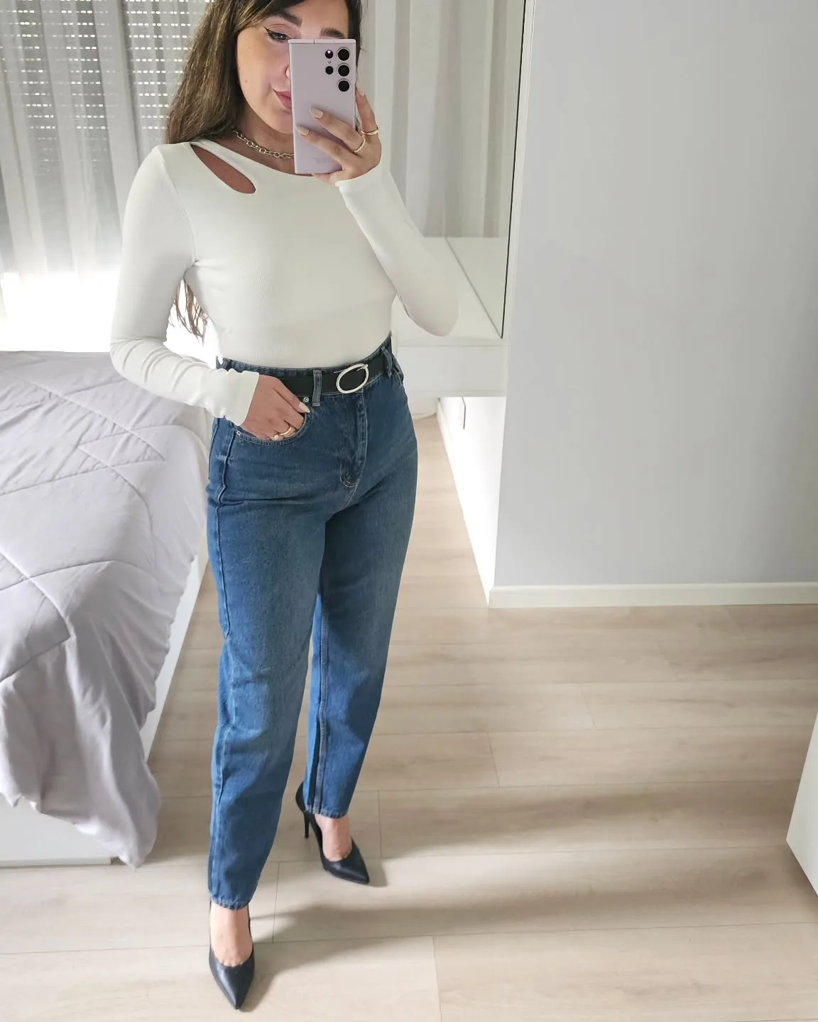 Dark Blue Mom Cut Jeans