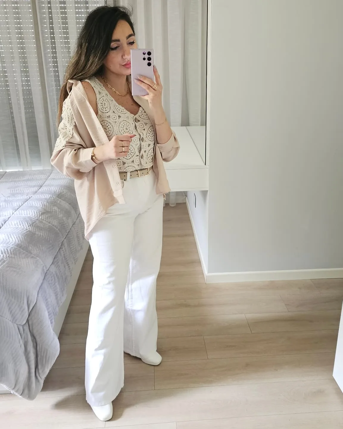 White Wide Legs Jeans view 3