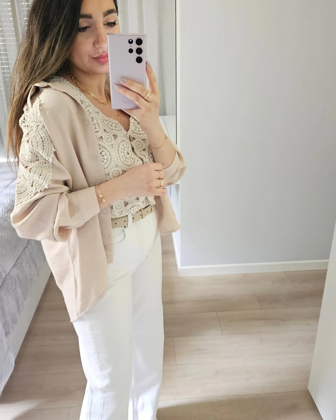 White Wide Legs Jeans view 4