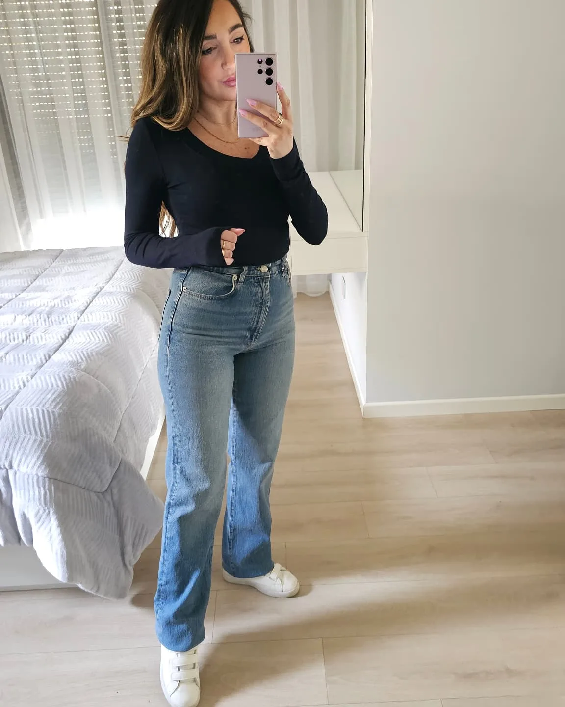 Long Sleeve V neck Basic Top view 5