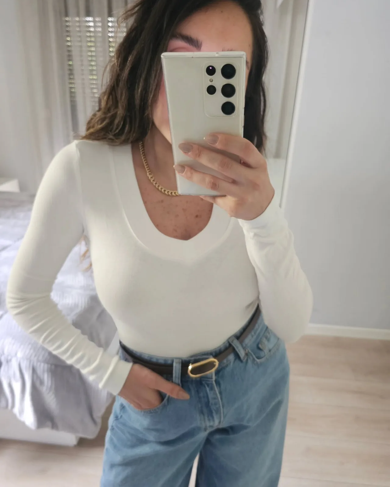 Long Sleeve V neck Basic Top