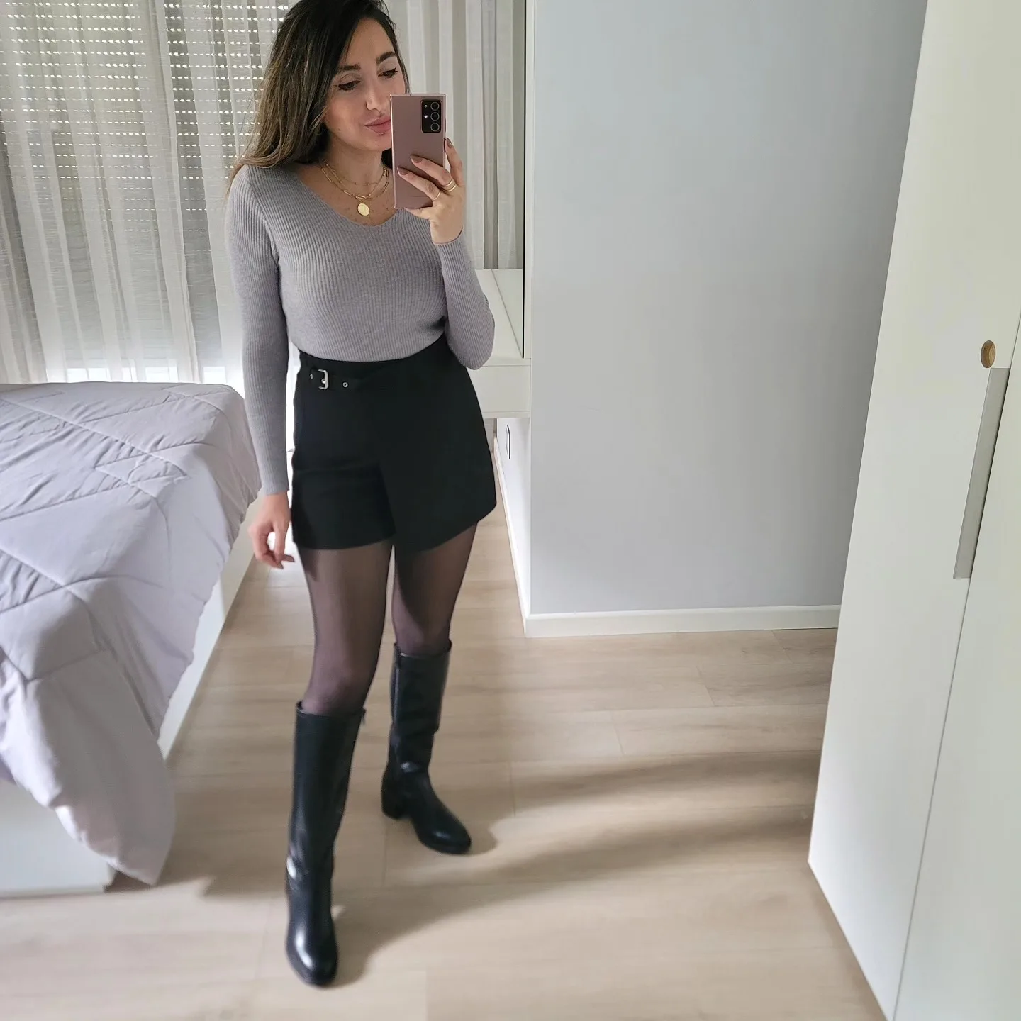 Skort with Silver Buckle view 1