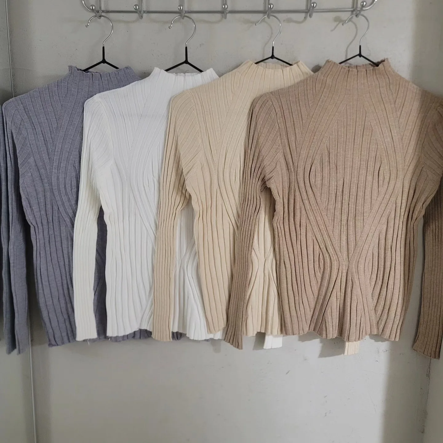 Ribbed High Neck soft sweater view 1