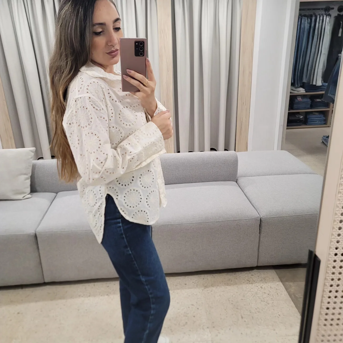 Dark Blue Mom Jeans view 3