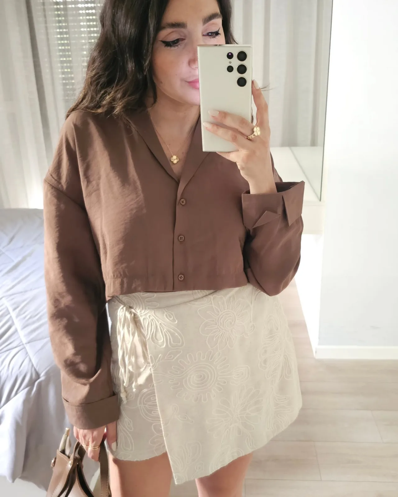 Linen Embroidered Sunny Skort view 3