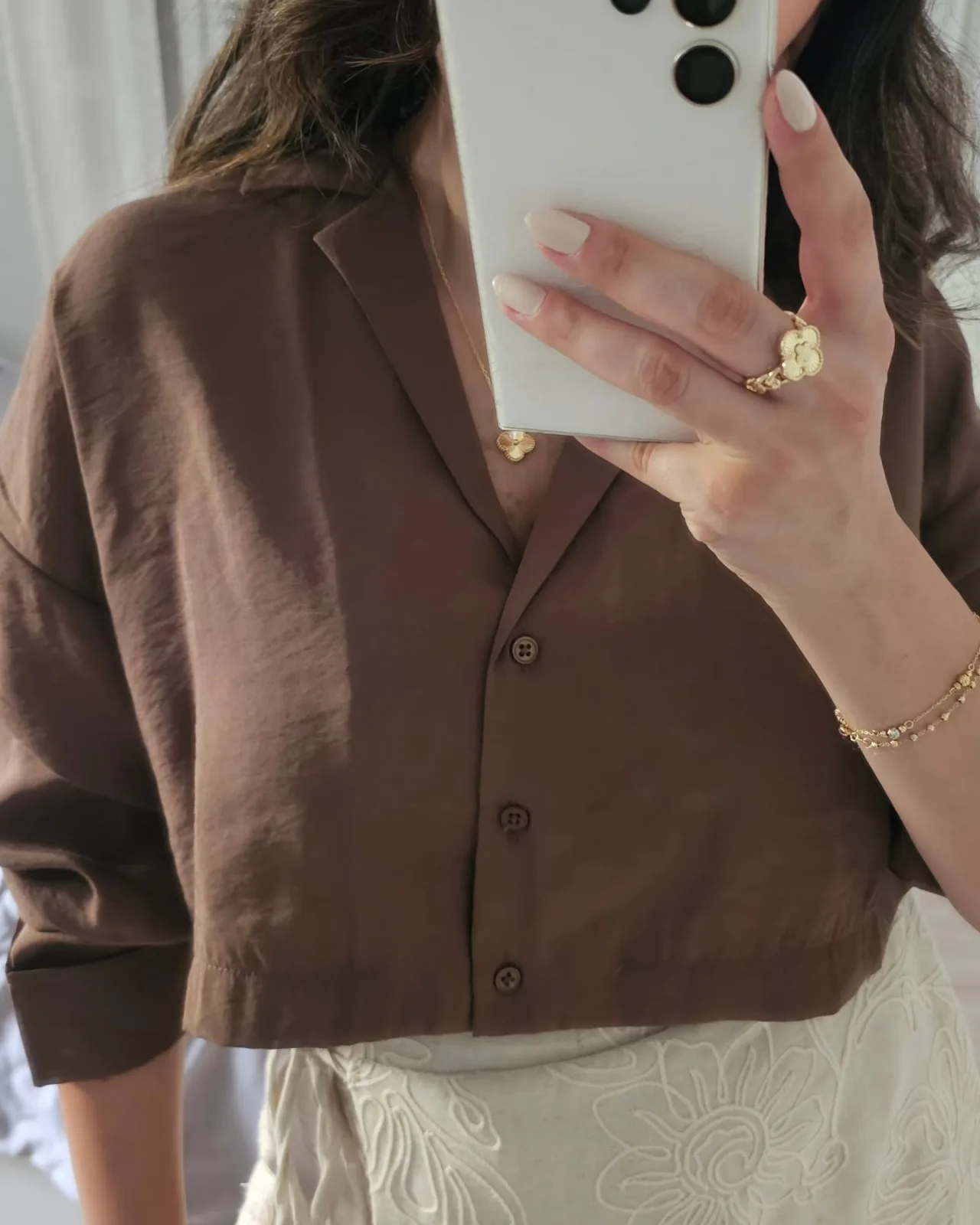Linen Cropped Shirt view 5