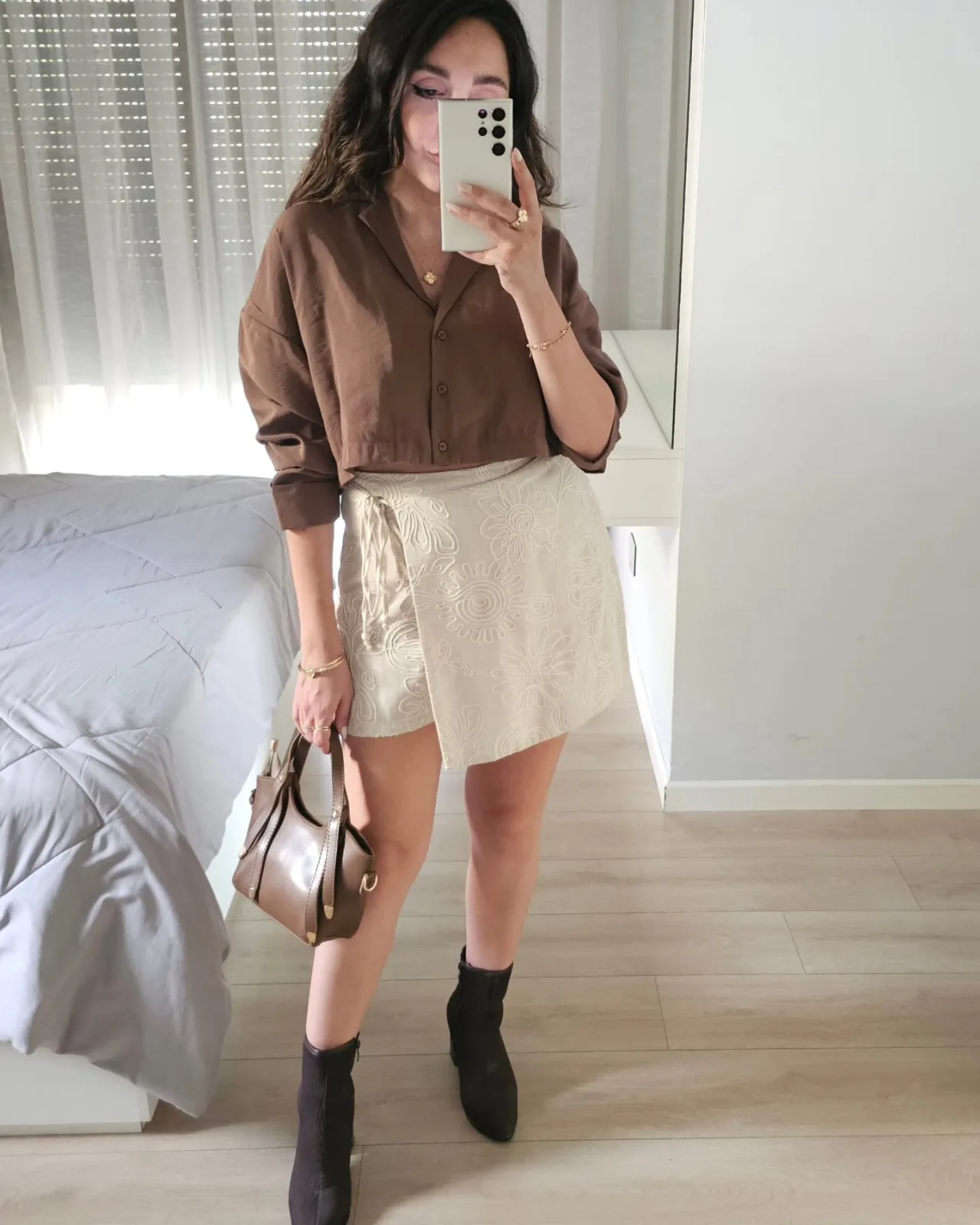 Linen Cropped Shirt view 1