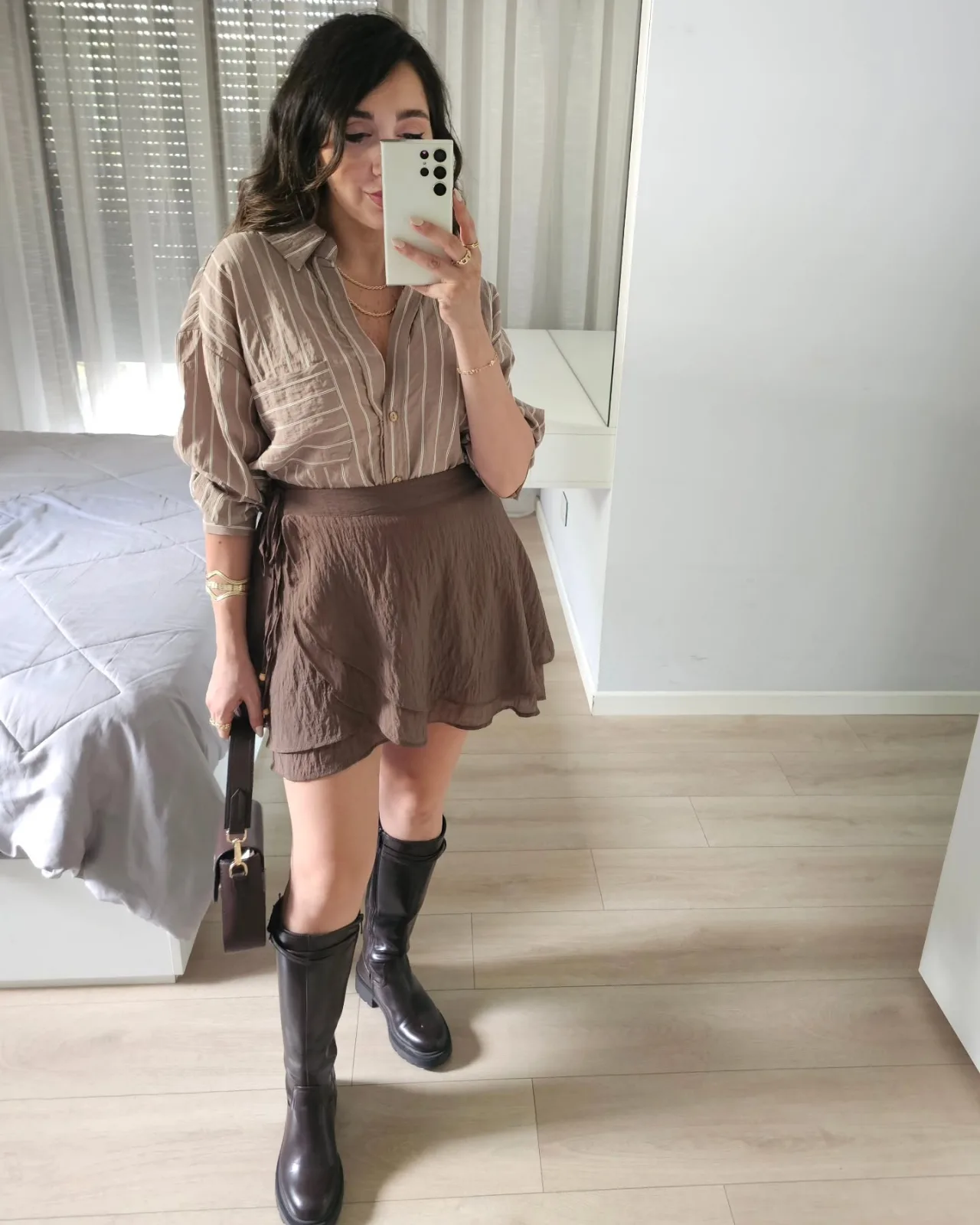 Wrap Linen Brown Skort view 1