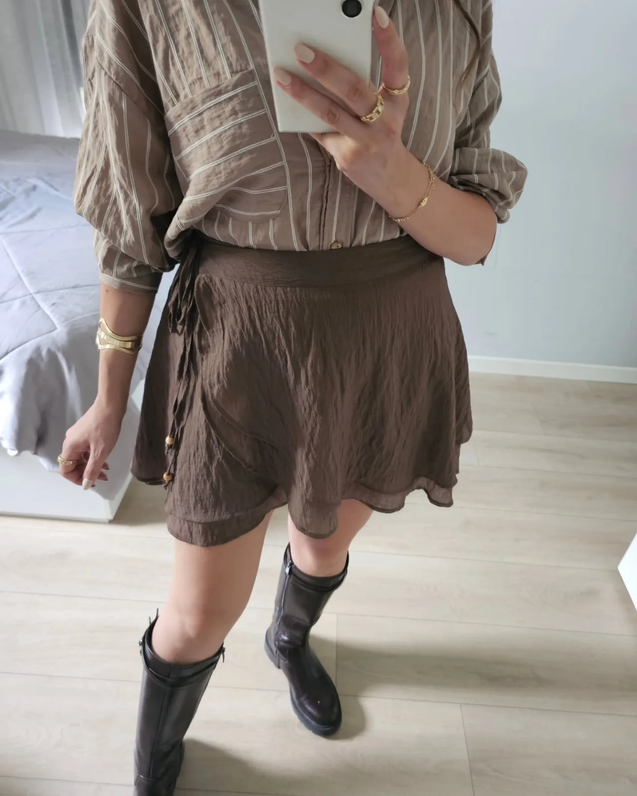 Wrap Linen Brown Skort view 3