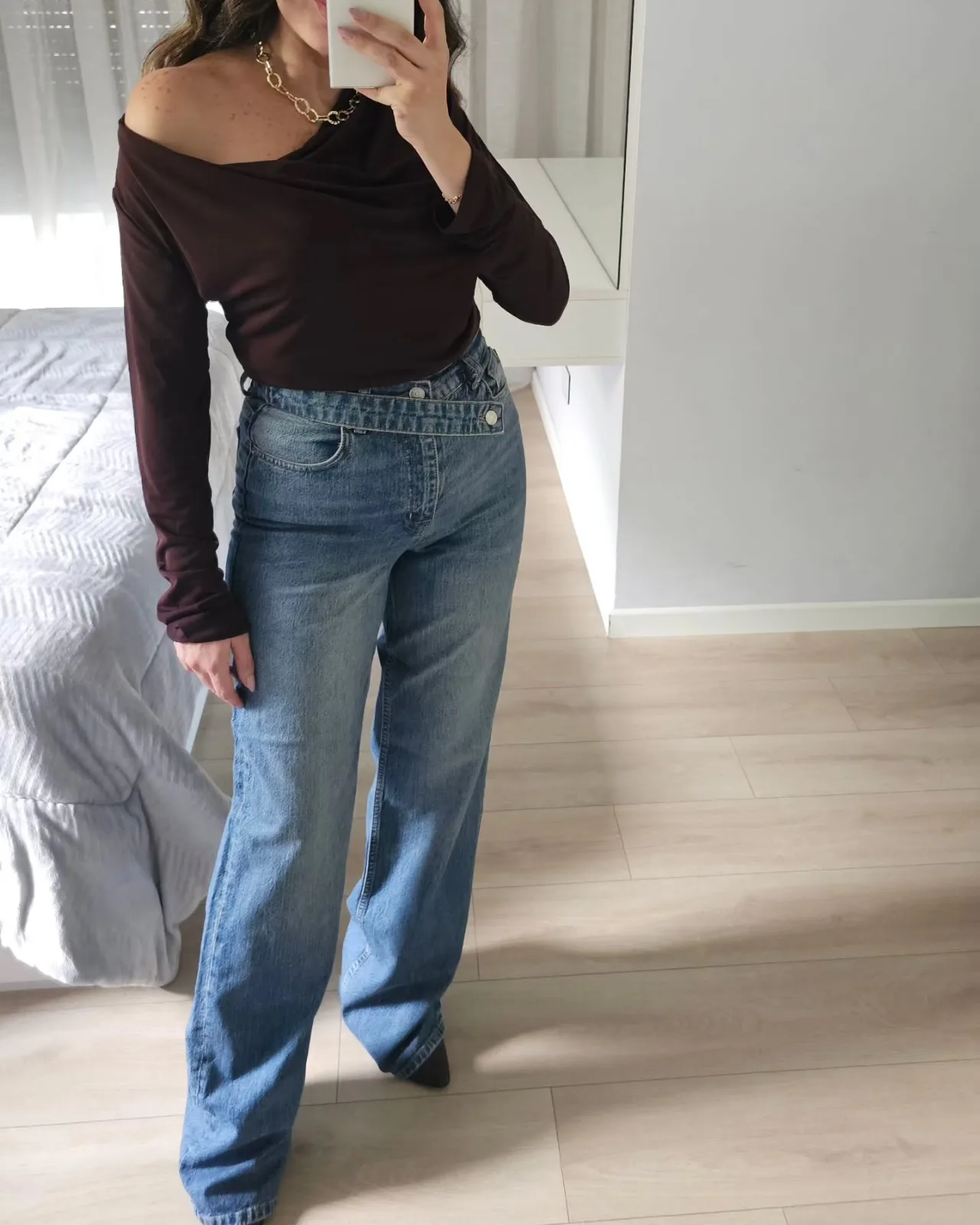 Long Sleeve Cowl Neck Top view 4