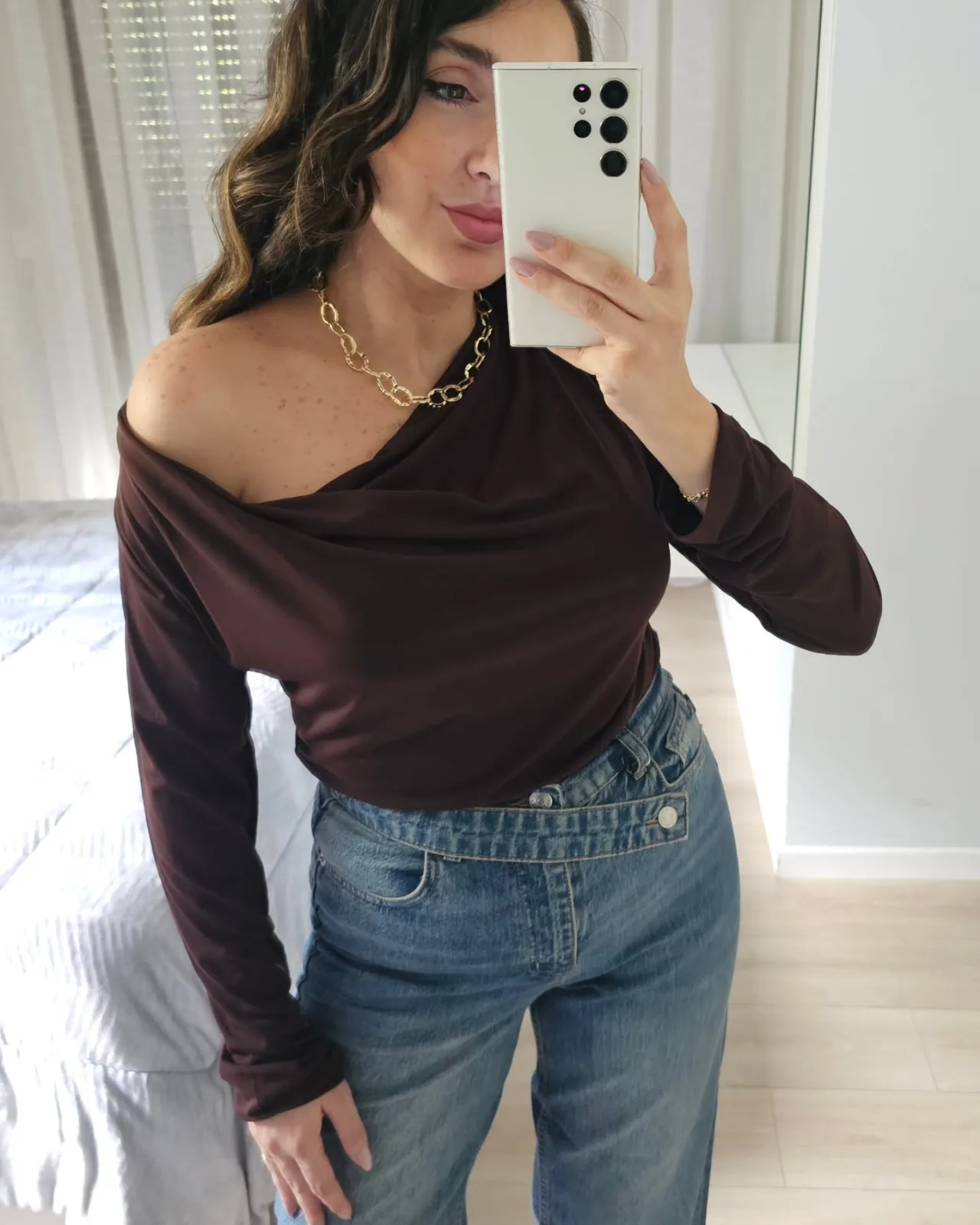 Long Sleeve Cowl Neck Top view 5