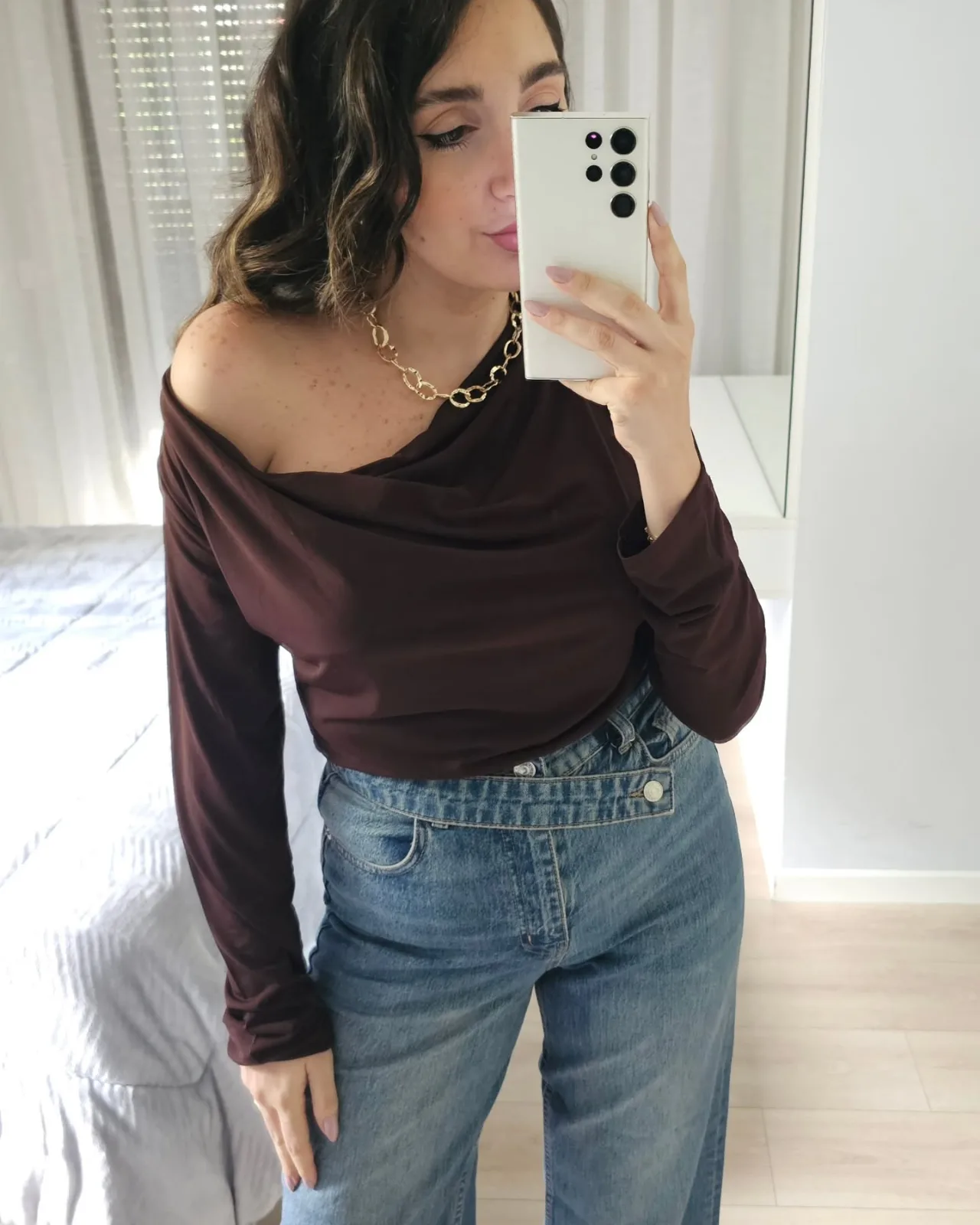 Long Sleeve Cowl Neck Top view 7