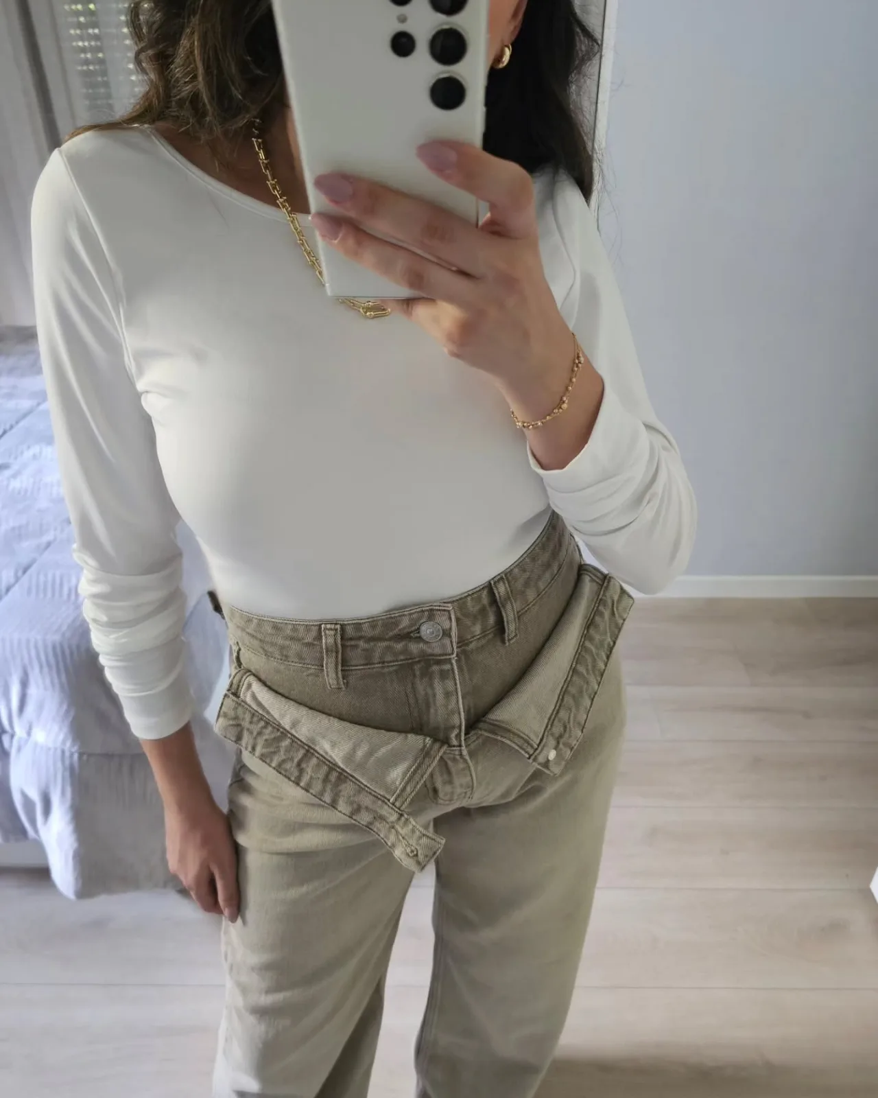 Basic Long Sleeve Top With lower back view 6