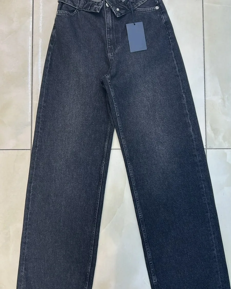 Double Waist High Rise Wide Legs Jeans view 4