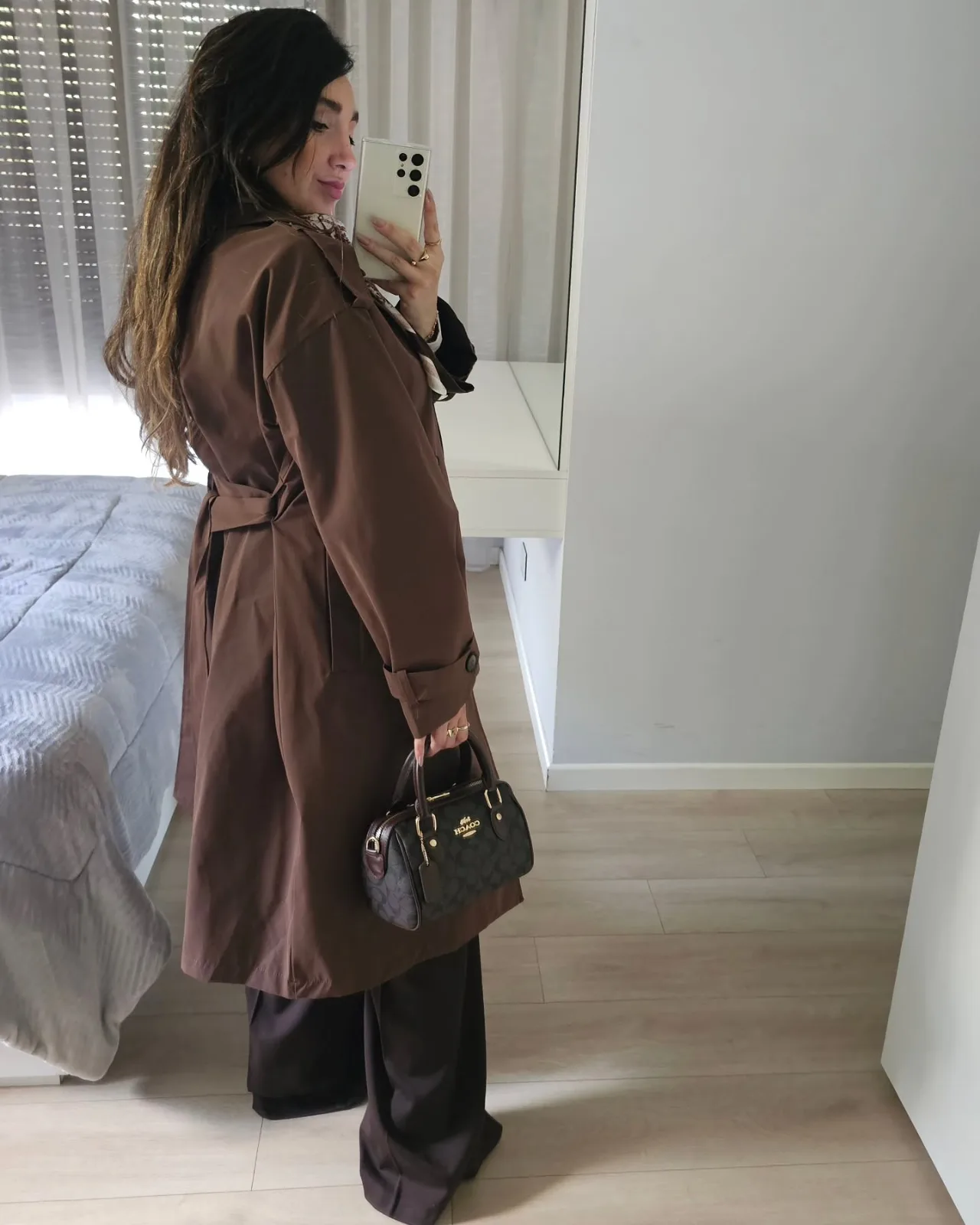 Long Brown Premium Trenchcoat view 3