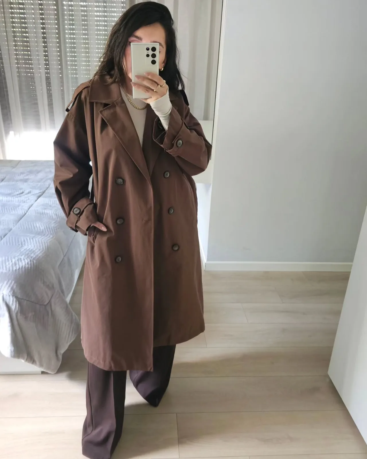 Long Brown Premium Trenchcoat view 2