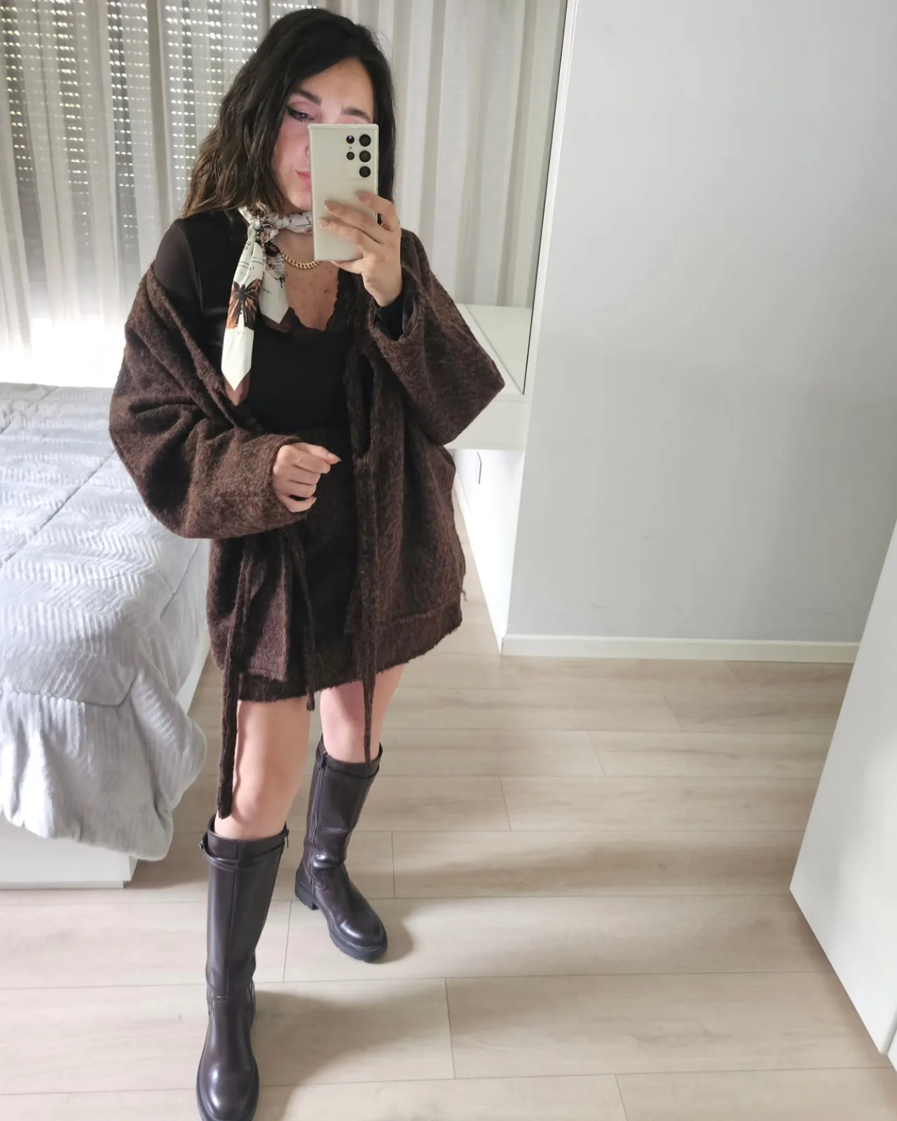 Oversized fuzzy wrap wool jacket view 5