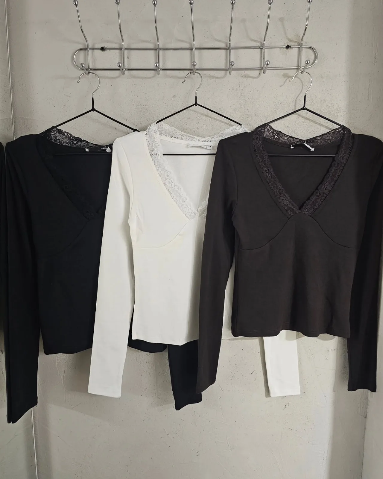Basic Long Sleeve Lace Top view 1