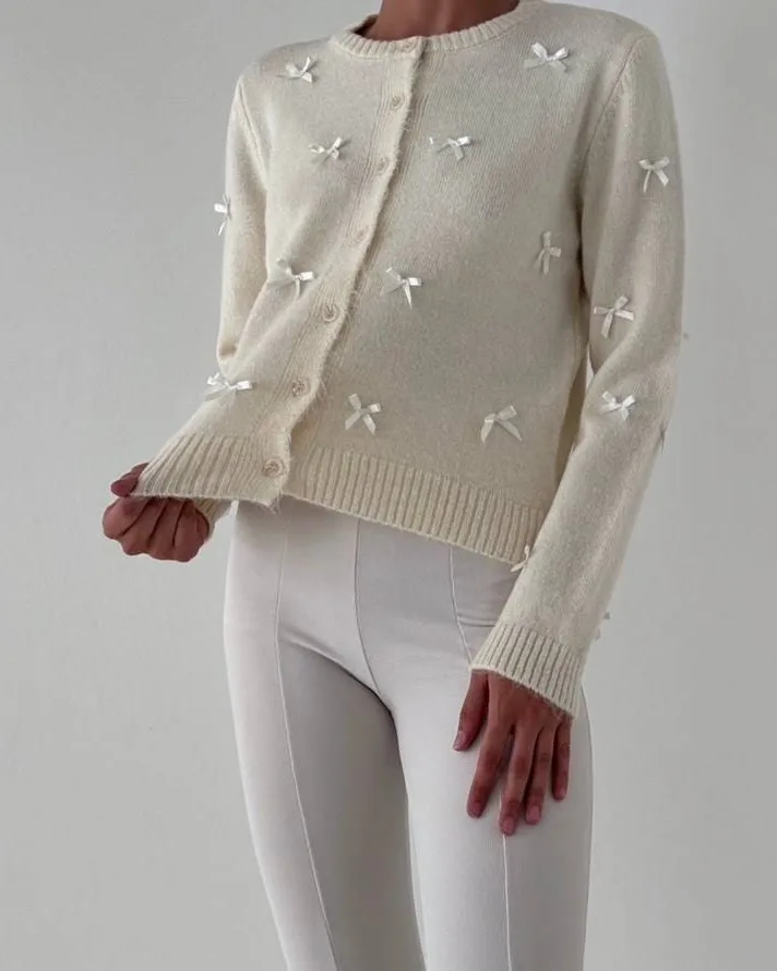 Ribbon Wool Cardigan view 3