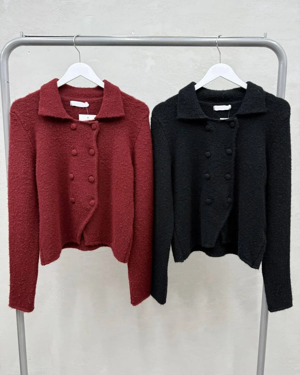 Double Breasted Wool Cardigan view 2
