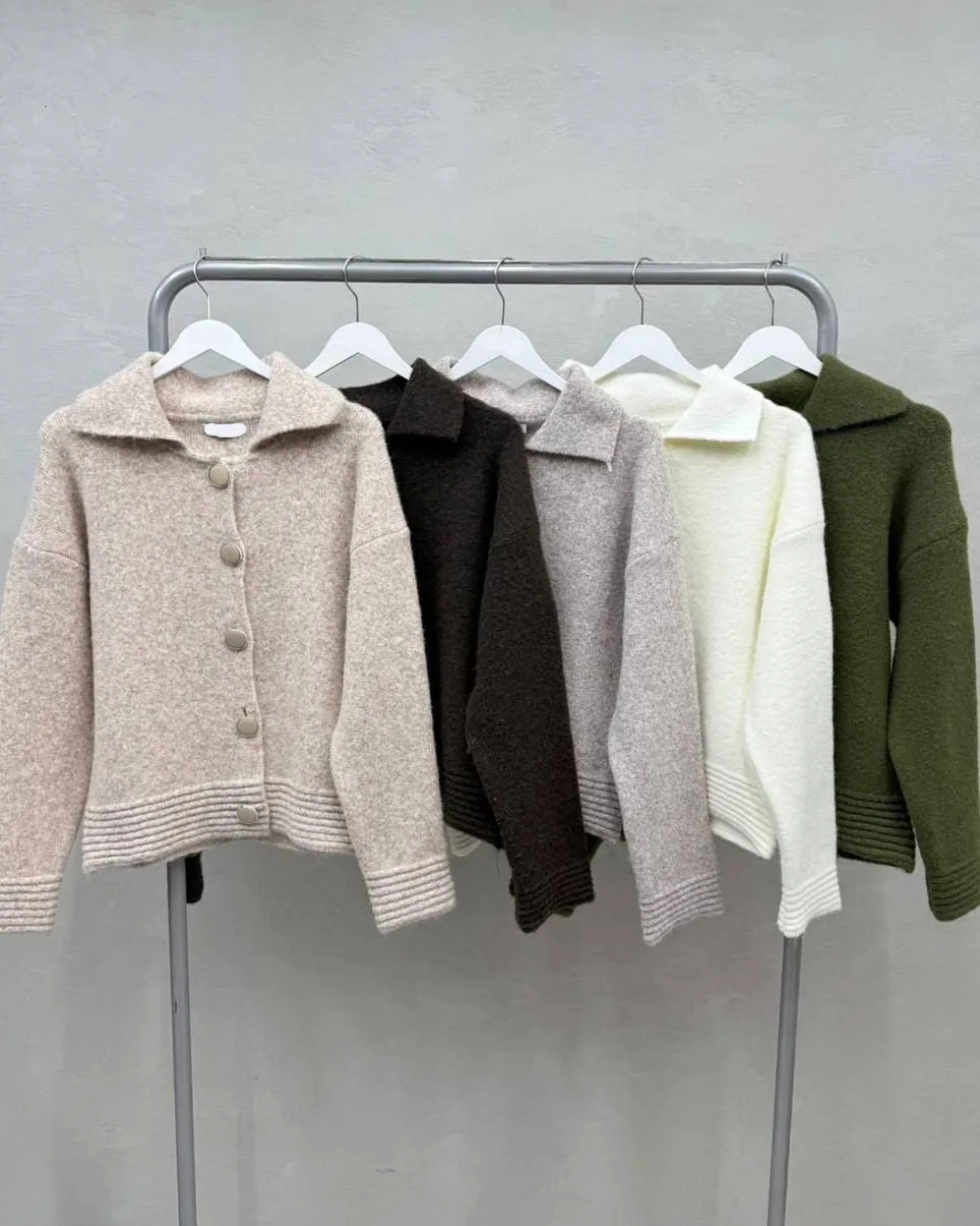 Buttoned Wool Cardigan view 3