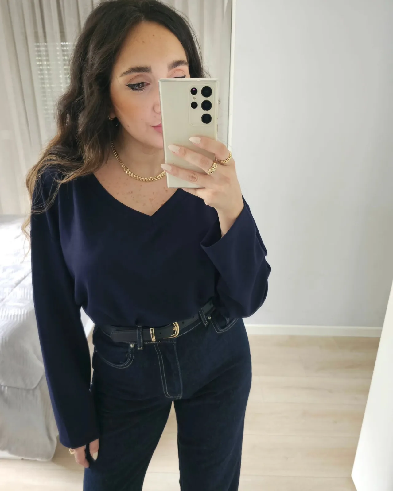 Dark Navy Straight Jeans view 3