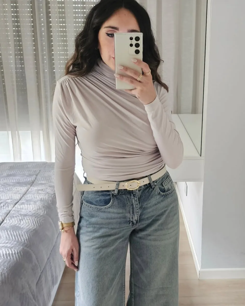 Draped High Neck Top view 3