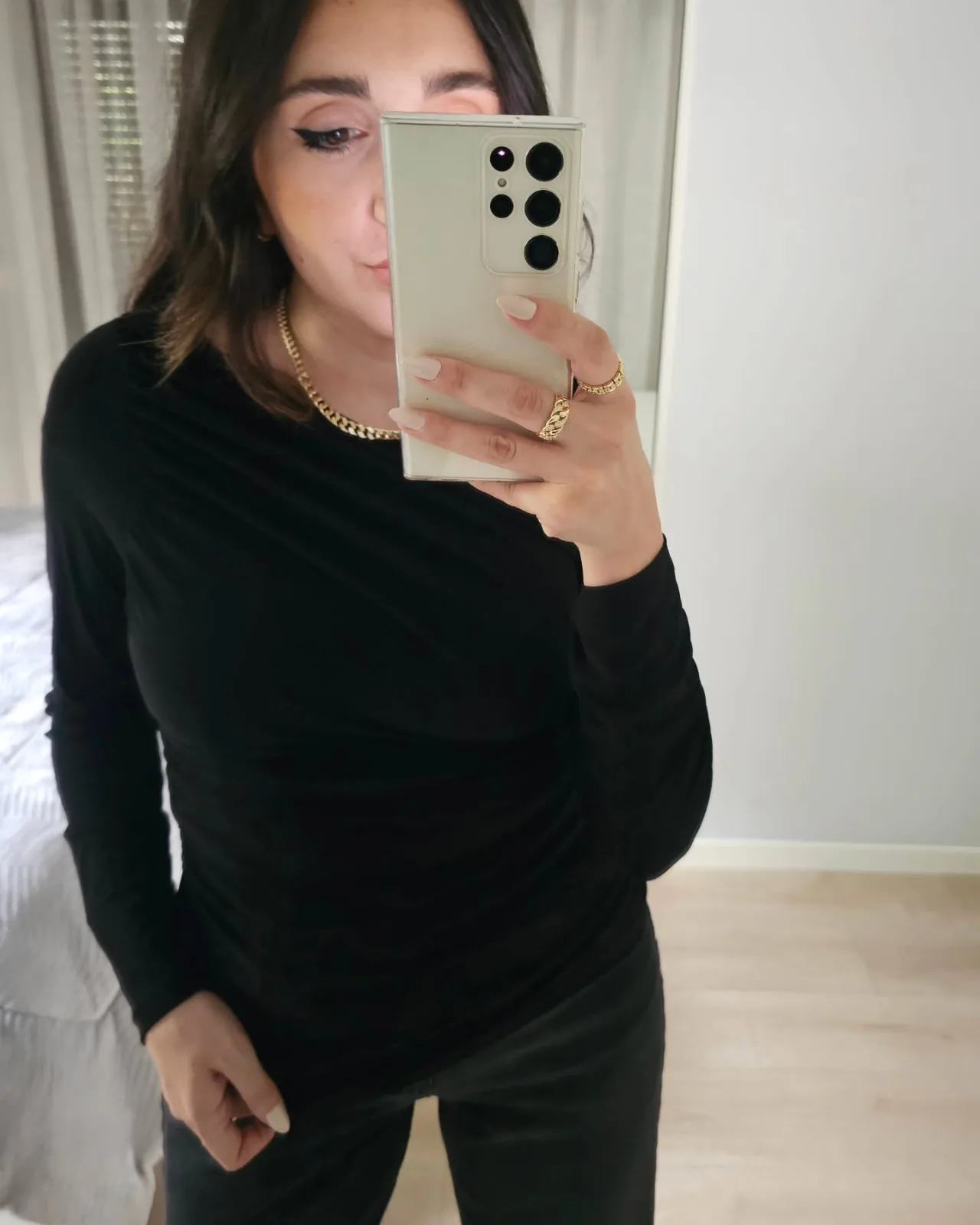 Asymmetrical Long Sleeve Basic Top view 6