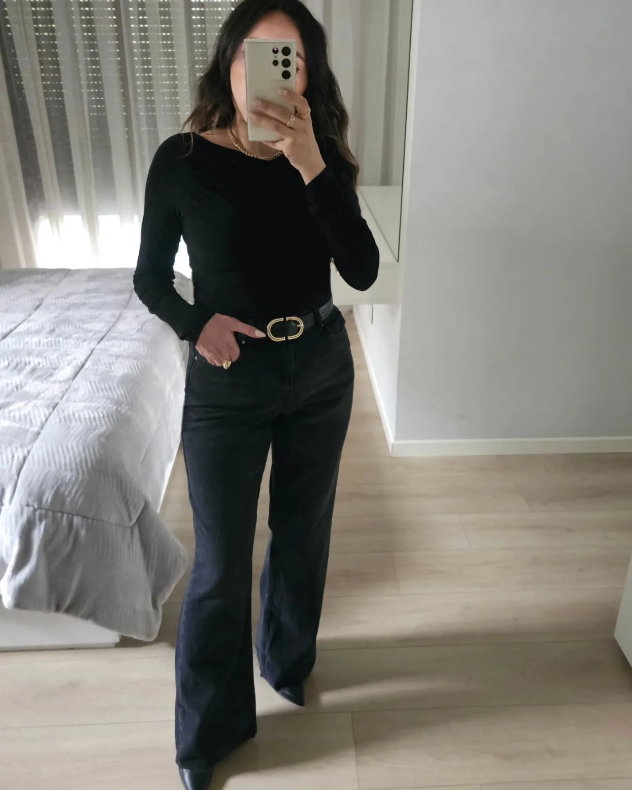 Asymmetrical Long Sleeve Basic Top view 5