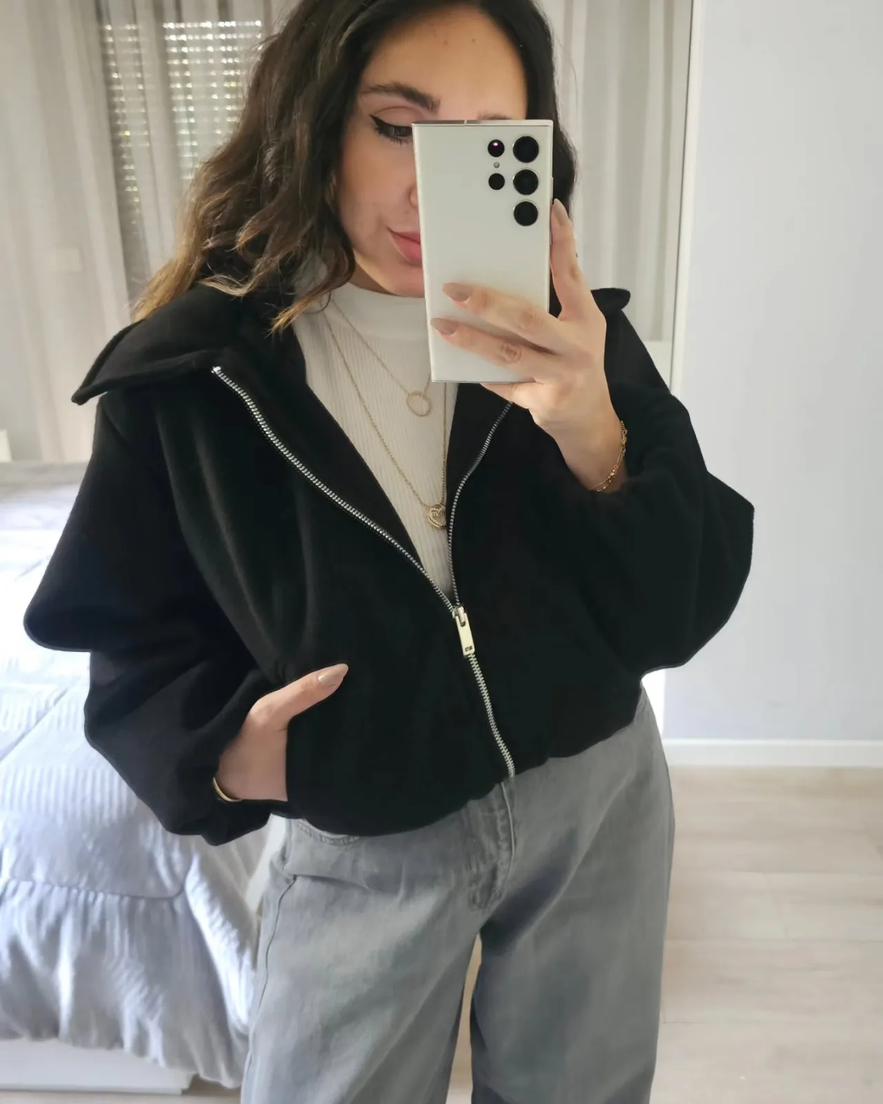 Velvet Short Zipper Jacket view 4
