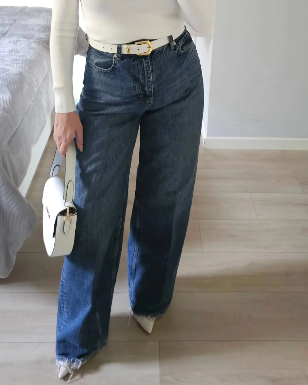 Wide Legs Dark Blue Jeans view 2