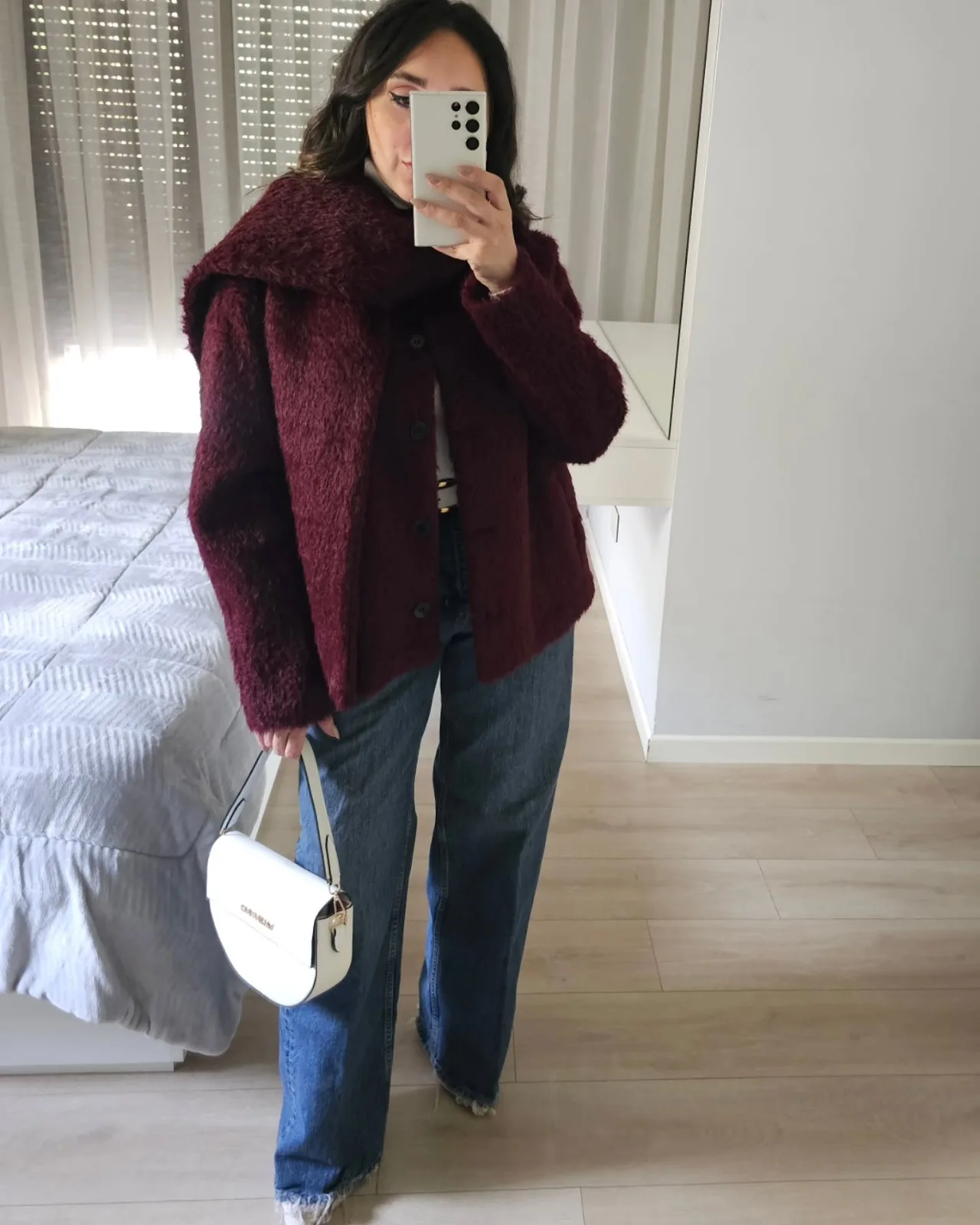 Wool Jacket with Removable Scarf view 3