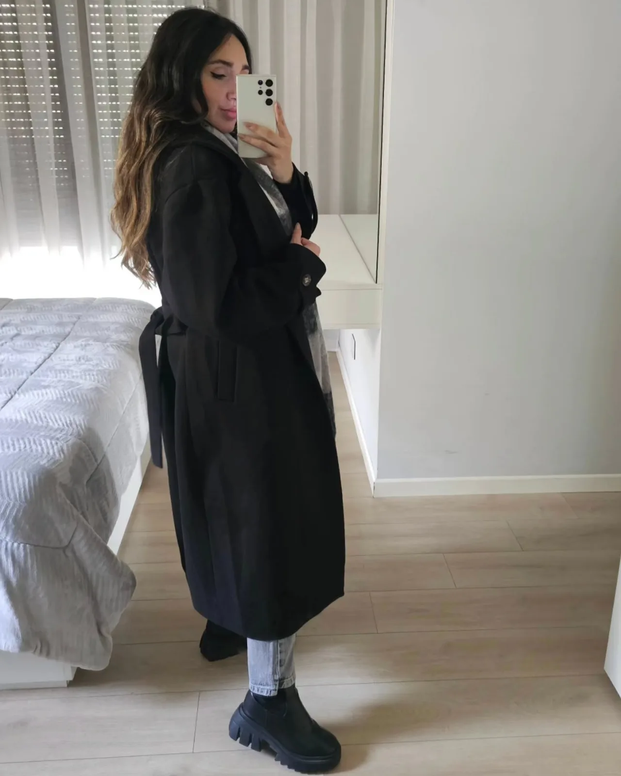 Belted Wool Long Coat view 5