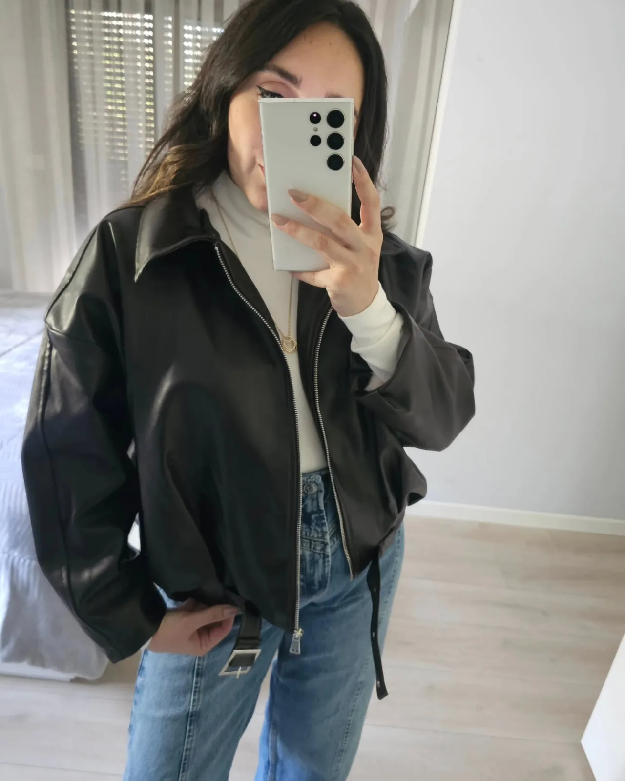Oversized Leather Furred Jacket view 8